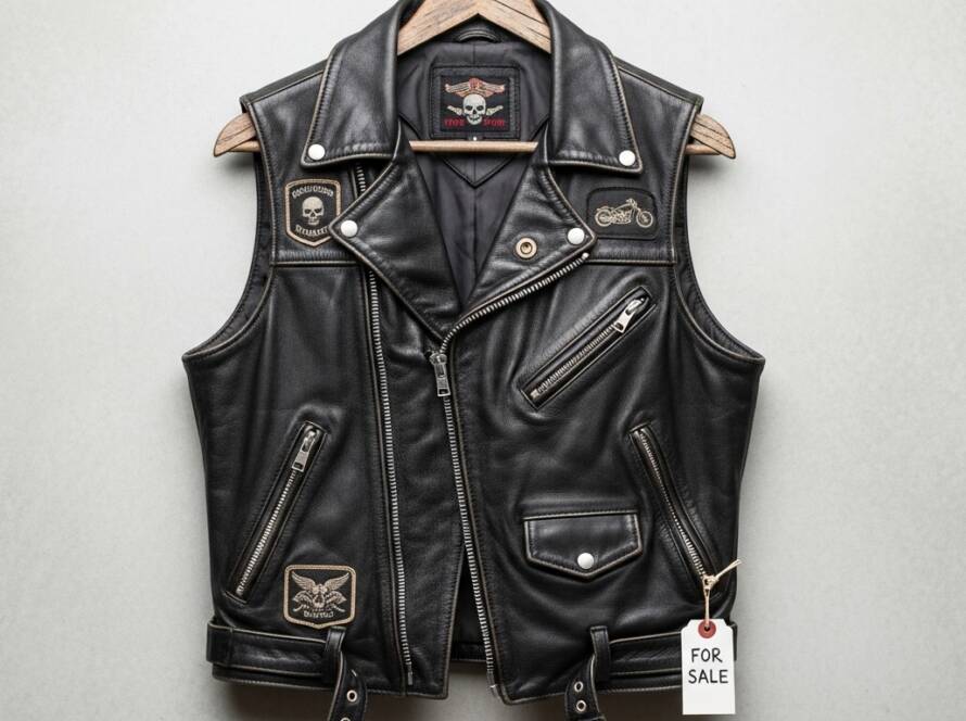 leather biker vest