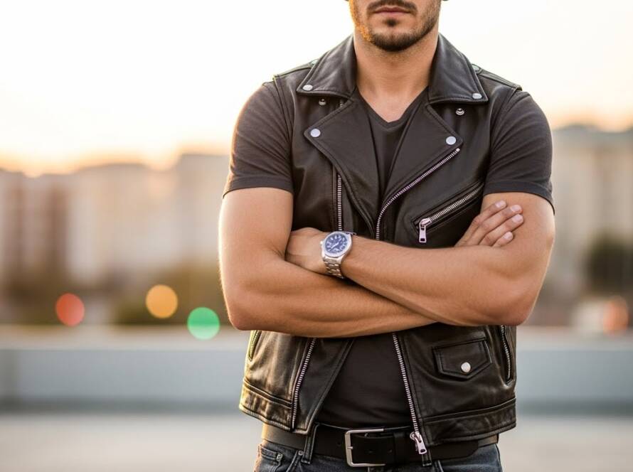Black Leather Vest Mens | Brown & Custom Motorcycle Vests