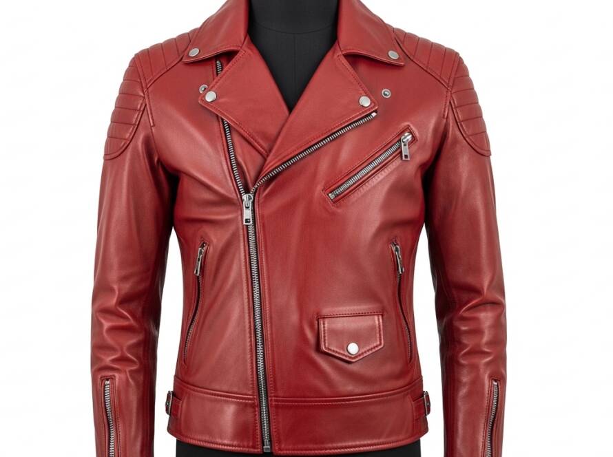 Red Biker Jacket for Men