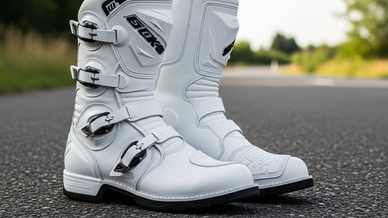 White Motorbike Boots