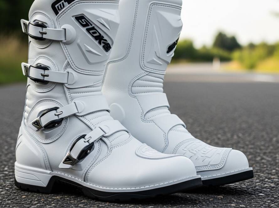 White Motorbike Boots